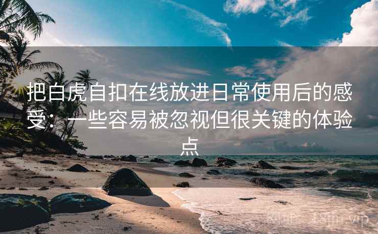 把白虎自扣在线放进日常使用后的感受：一些容易被忽视但很关键的体验点