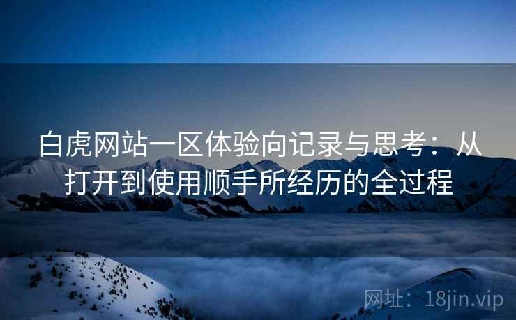 白虎网站一区体验向记录与思考:从打开到使用顺手所经历的全过程 白虎网站一区体验向记录与思考:从打开到使用顺手所经历的全过程