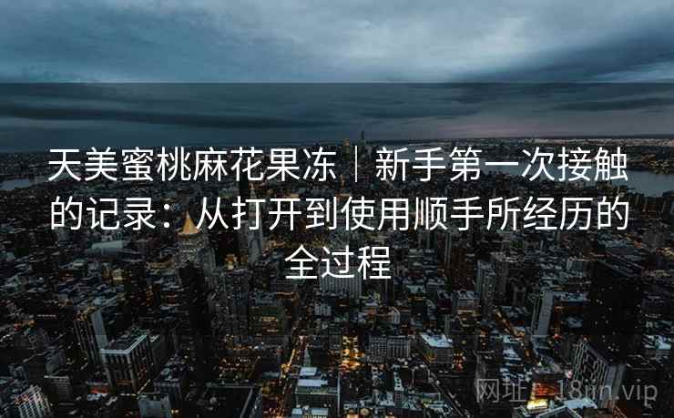 天美蜜桃麻花果冻｜新手第一次接触的记录：从打开到使用顺手所经历的全过程