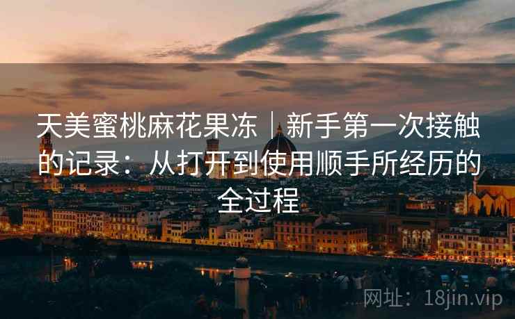 天美蜜桃麻花果冻｜新手第一次接触的记录：从打开到使用顺手所经历的全过程