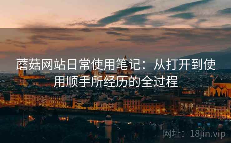 蘑菇网站日常使用笔记：从打开到使用顺手所经历的全过程